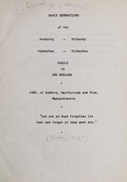 Tapa de Early generations of the Wetherby, Witherby, Wetherbee, Witherbee family in New England