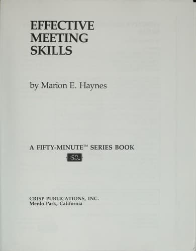Tapa de Effective meeting skills