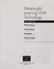 Tapa de Meaningful learning with technology