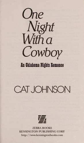 Tapa de One night with a cowboy