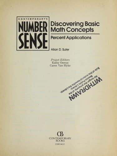 Tapa de Contemporary's Number sense : discovering basic math concepts