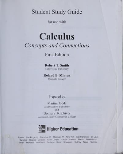 Tapa de Study guide for use with calculus