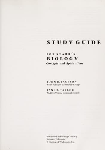 Tapa de Study guide for Starr's Biology