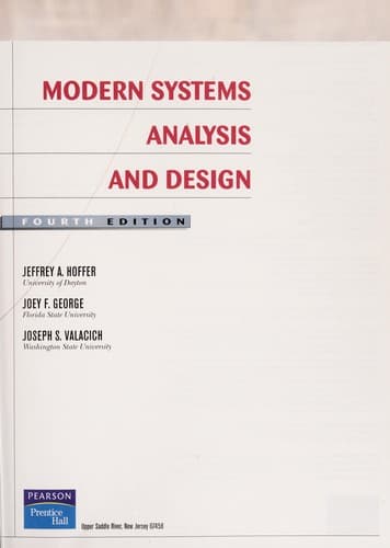 Tapa de Modern systems analysis and design