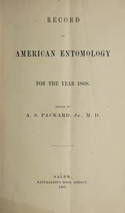 Tapa de Record of American entomology for the year 1868 ...