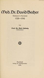 Tapa de Med. Dr. David Becher