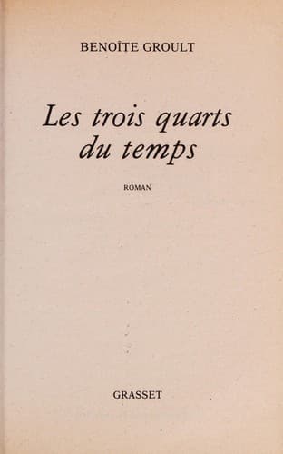 Tapa de Les trois quarts du temps