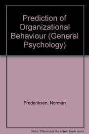 Tapa de Prediction of organizational behavior