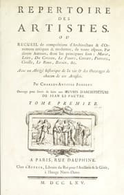 Tapa de Repertoire des artistes