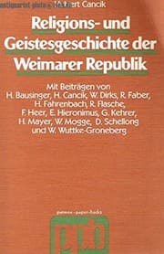 Tapa de Religions- und Geistesgeschichte der Weimarer Republik (Patmos Paperback) (German Edition)