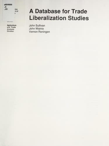 Tapa de A database for trade liberalization studies