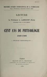Tapa de Cent ans de phtisiologie, 1808-1908