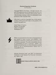 Tapa de Electrical Inspection Workbook #298