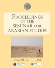 Tapa de Proceedings of the Seminar for Arabian Studies 2013