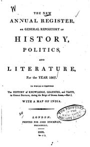 Tapa de The New Annual Register, Or General Repository of History, Politics, and ...