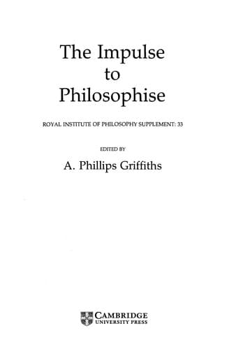 Tapa de The Impulse to philosophise