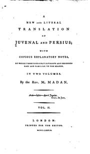 Tapa de A New and Literal Translation of Juvenal and Persius: With Copious ...