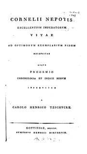 Tapa de Cornelii Nepotis Excellentium imperatorum vitae: ad optimorum exemplarium fidem