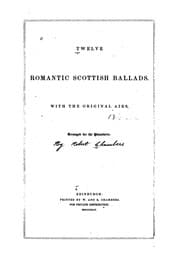 Tapa de Twelve Romantic Scottish Ballads: With the Original Airs, Arranged for the Pianoforte