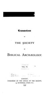 Tapa de Transactions of the Society of Biblical Archæology
