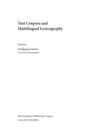 Tapa de Text corpora and multilingual lexicography