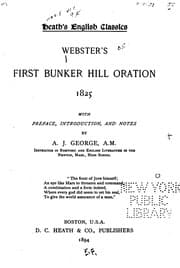 Tapa de Webster's first Bunker hill oration, 1825