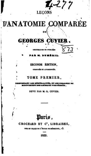 Tapa de Leçons d'anatomie comparée de Georges Cuvier