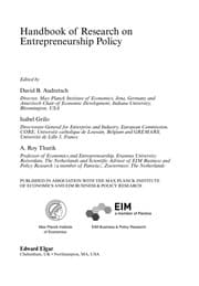 Tapa de Handbook of research on entrepreneurship policy