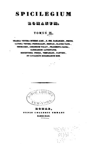 Tapa de Spicilegium romanum