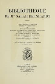 Tapa de Bibliothèque de Mme. Sarah Bernhardt