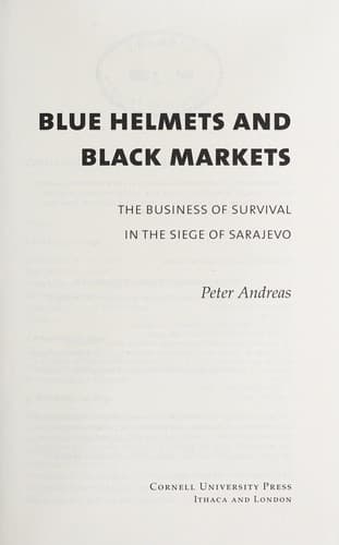 Tapa de Blue helmets and black markets