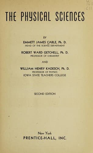 Tapa de The physical sciences