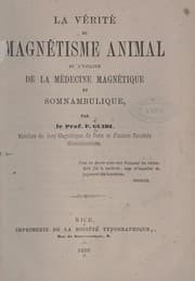 Tapa de La verite du magnetisme animal et l'utilite de la medecine magnetique et somnambulique