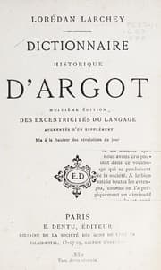 Tapa de Dictionnaire historique d'argot