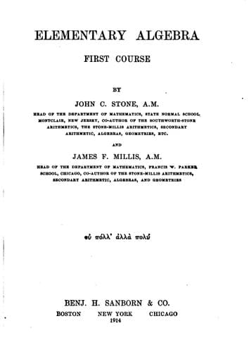 Tapa de Elementary Algebra: First Course