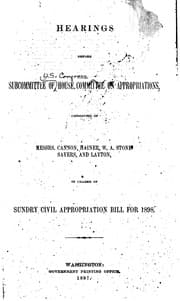 Tapa de Hearings Before Subcommittee of House Committee on Appropriations Consisting of Messrs. Cannon ...