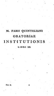Tapa de M. Fabii Quintiliani De institutione oratoria libri duodecim