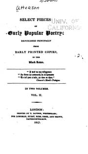 Tapa de Selected pieces of early popular poetry