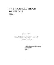 Tapa de The Tragical reign of Selimus, 1594