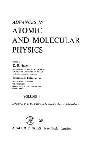 Tapa de Advances in atomic and molecular physics