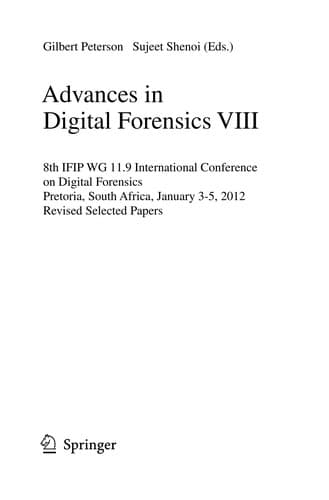 Tapa de Advances in Digital Forensics VIII
