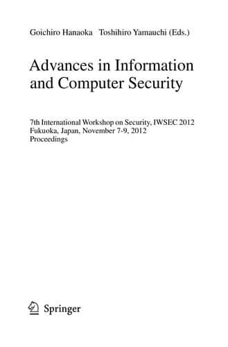 Tapa de Advances in Information and Computer Security