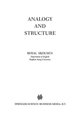 Tapa de Analogy and Structure