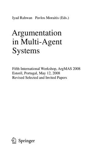 Tapa de Argumentation in multi-agent systems