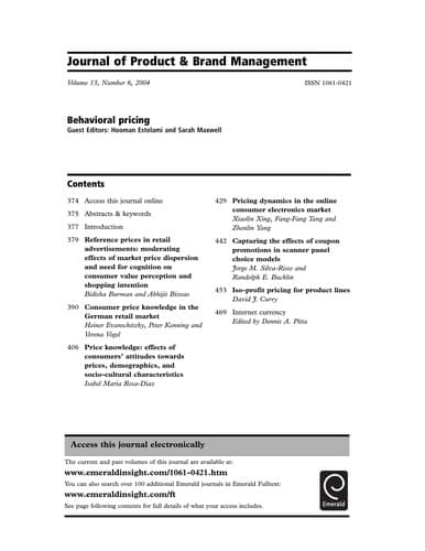 Tapa de Behavioral pricing