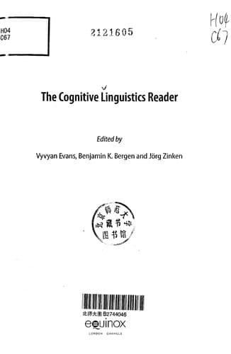 Tapa de The cognitive linguistics reader