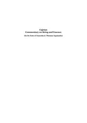 Tapa de Commentary on being and essence