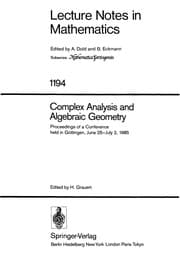 Tapa de Complex analysis and algebraic geometry