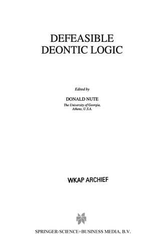 Tapa de Defeasible Deontic Logic