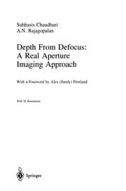 Tapa de Depth From Defocus: A Real Aperture Imaging Approach